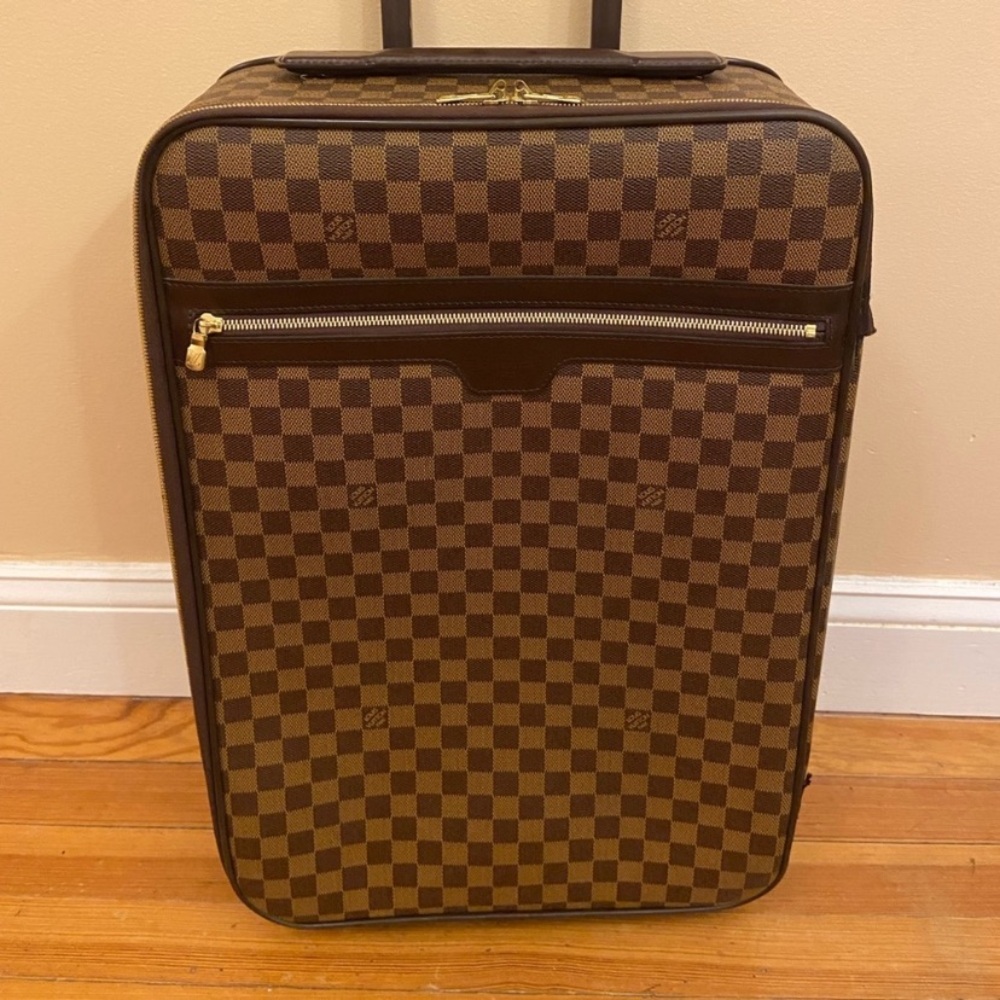 Louis Vuitton Brown Checkered Travel Bag
